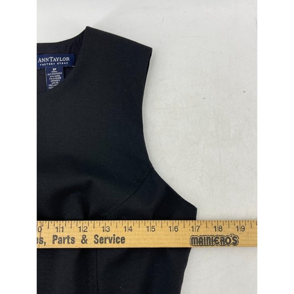 Ann Taylor Women's Black Sleeveless Wool Blend A Line Career Dress Size 8P - Picture 12 of 16